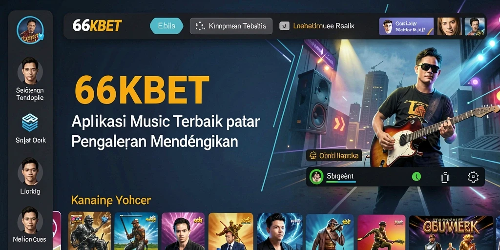 Tangkapan layar utama dari 66KBET menunjukkan fitur musik unggulan.