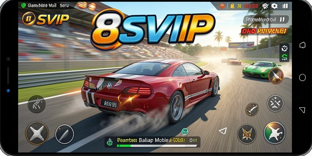 Tampilan gameplay balap yang mendebarkan dari 8SVIP.