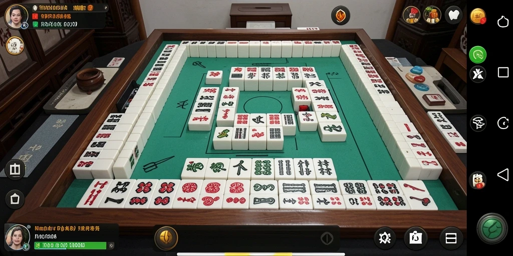 Tampilan gameplay AFAF dengan ubin Mahjong yang indah.