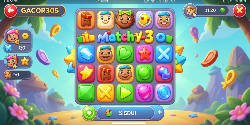 Tangkapan layar GACOR305 menampilkan momen seru selama gameplay Match-3.