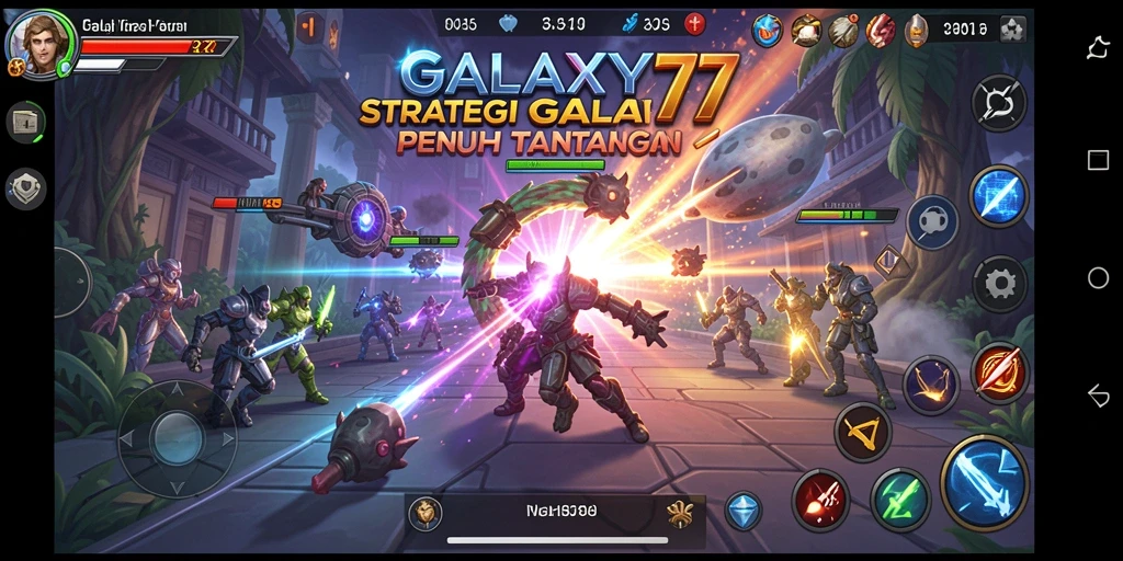 Tampilan gameplay strategis yang menegangkan di GALAXY77.