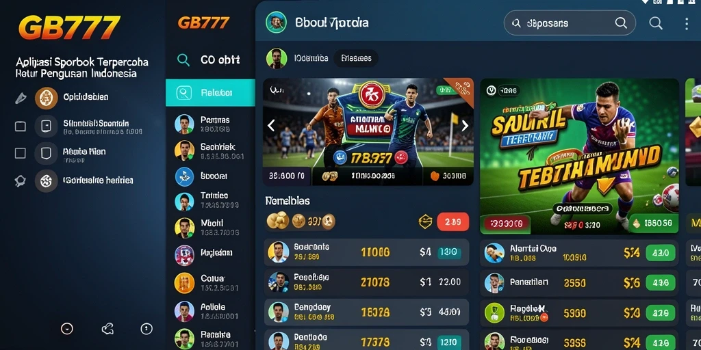 Screenshot GB777 menampilkan tampilan permainan Sportsbook yang menarik.