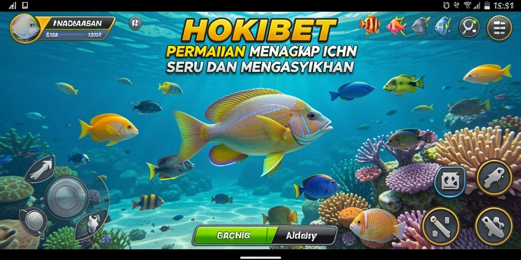 Tampilan gameplay HOKIBET yang menggugah selera untuk menangkap ikan.