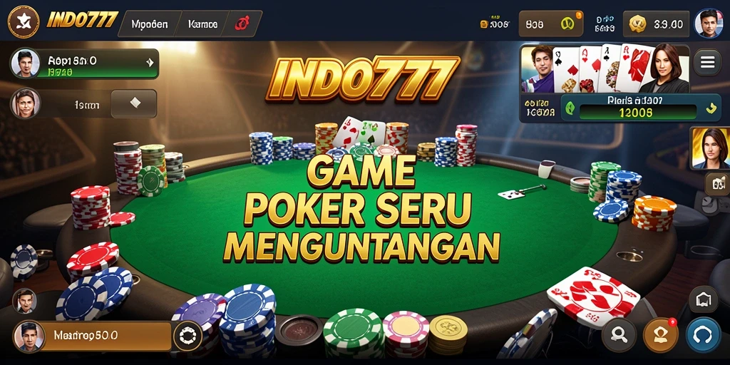 Tampilan gameplay Poker yang seru dan interaktif di INDO777.
