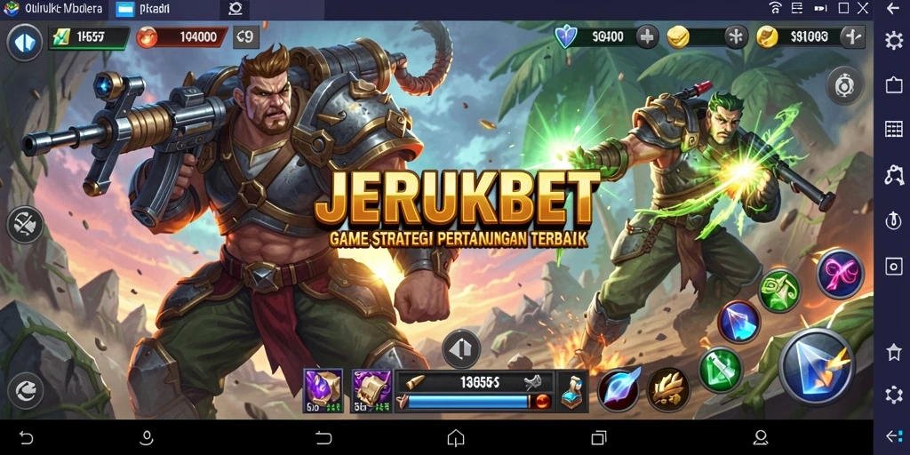 Tangkapan layar gameplay menampilkan aksi pertarungan seru di JERUKBET.