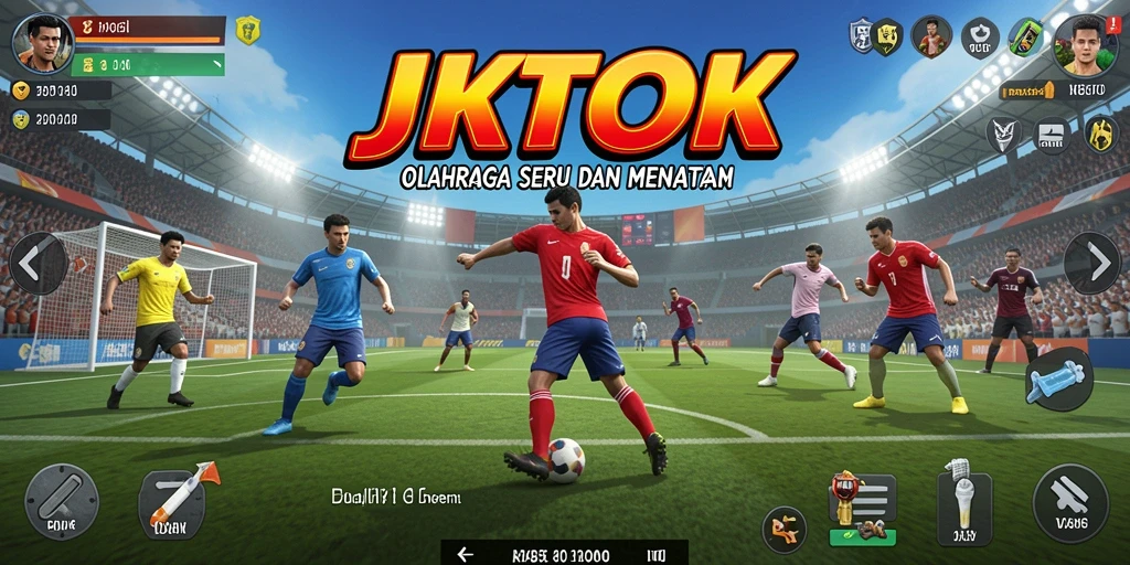 Tampilan utama gameplay JKTOK yang menampilkan aksi olahraga seru.