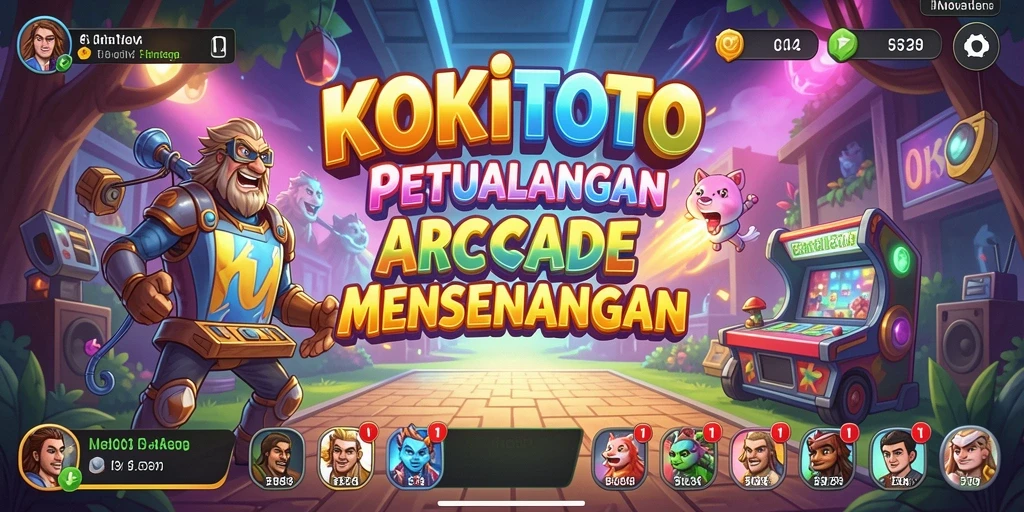 Screenshot gameplay KOKITOTO yang menampilkan aksi seru di dalam permainan Arcade.
