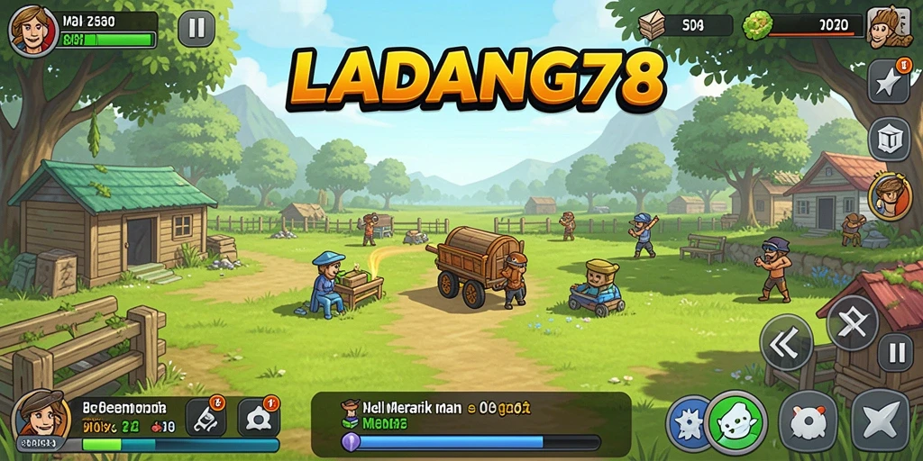 Tampilan gameplay LADANG78 yang menarik dan penuh warna.