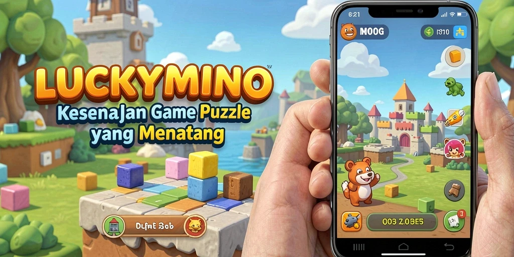Gameplay LUCKYMINO yang seru dengan teka-teki menarik.