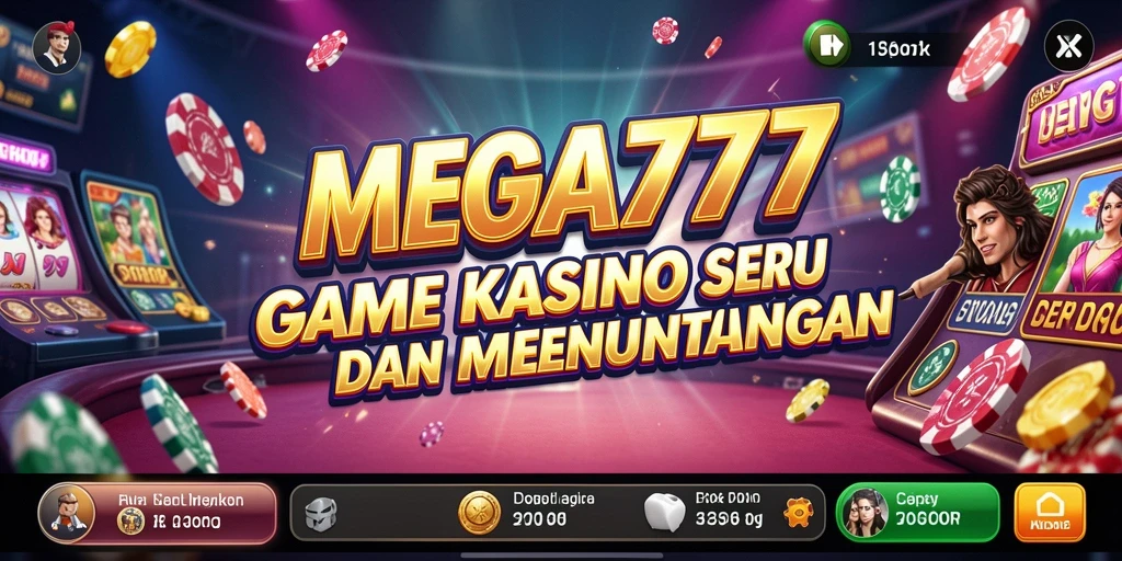 Tampilan menarik dari gameplay MEGA777 dalam suasana Kasino.