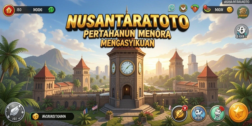 Tampilan gameplay seru dari NUSANTARATOTO dalam pertahanan menara.