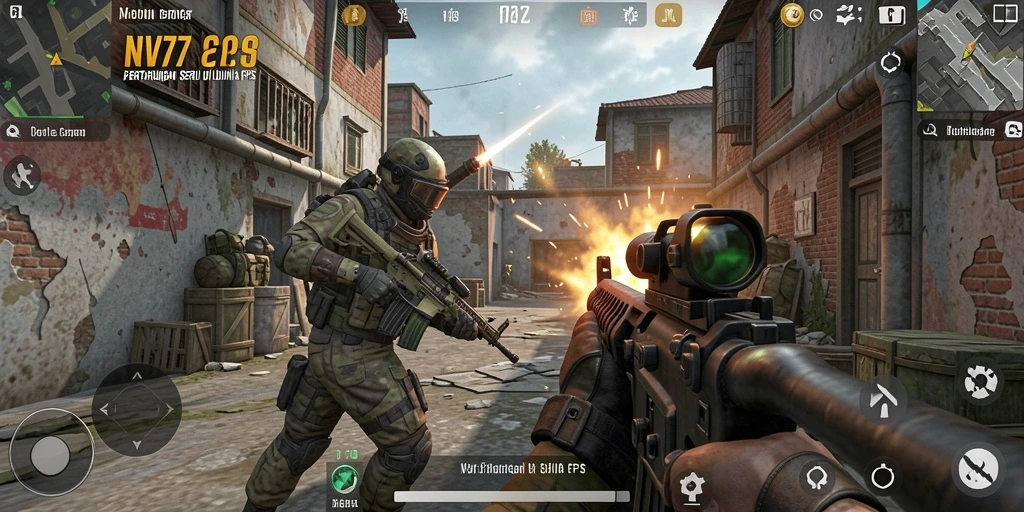 Gameplay seru NV77 dengan aksi FPS yang mendebarkan.