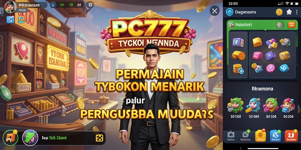Screenshot gameplay PC777 menampilkan keseruan dalam mengelola bisnis.