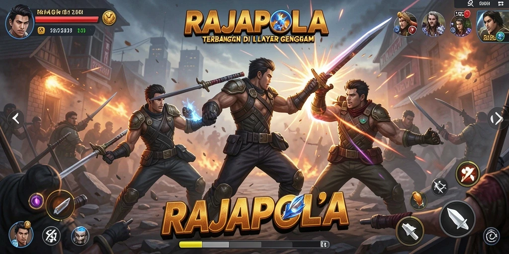 Tampilan gameplay seru dalam pertarungan di RAJAPOLA.